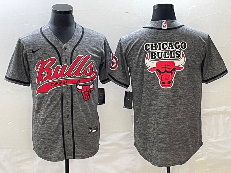 Men Chicago Bulls Blank Grey Nike 2023 NBA Jerseys->chicago bulls->NBA Jersey